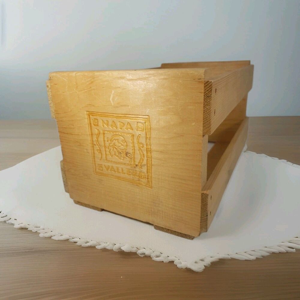 Napa Valley Wood Storage Crate CD DVD Wooden Engraved Logo Vintage Classic CA
